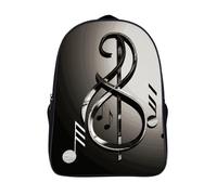 LLUTSNTH Husky Dog on A Frozen Lake Laptop Backpack for Men & Women Travel Daypack with Pockets, Work Bag for Office 16 In, Music Symbol, 40x28x16cm