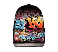 LLUTSNTH Husky Dog on A Frozen Lake Laptop Backpack for Men & Women Travel Daypack with Pockets, Work Bag for Office 16 In, Graffiti Hip Hop, 40x28x16cm