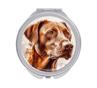 LLUTSNTH Hyper Realistic Dog Compact Pocket Mirror, Portable Travel Makeup Mirror with 1x/2x Magnification - Double-Sided Folding Design, Elegant Gift for Women, 2.4 Inch Handheld Cosmetic Mirror