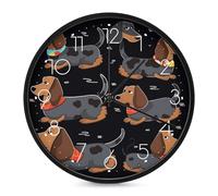 LLUTSNTH I Love My Dog Dachshunds Wall Clock Vintage Round Clocks Silent Non Ticking Clock Personalized Pattern Modern Clocks for Home Office Decoration 10 Inch