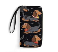 LLUTSNTH I Love My Dog Dachshunds Womens Wallet Leather Money Clip Coin Purse Clutch Wristlet Travel Long Wallets