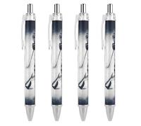 LLUTSNTH Ice Hockey Art Ballpoint Pens Black Medium Point 0.55mm Ball Point Pen Retractable Office Pens with Super Soft Grip Writing Ink Pen for Men Women 4 PCS