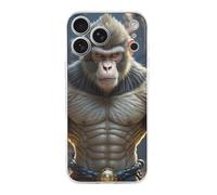 LLUTSNTH Invincible Monkey for iPhone 17/Pro Case Durable Shockproof TPU Protective Cover with Cute Pattern Design Protection for Women & Men Transparent