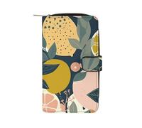 LLUTSNTH Lemon Citrus Pattern Travel Wallet Slim Leather Wallets Clutch Organizer Purse Coin Pocket for Men Women