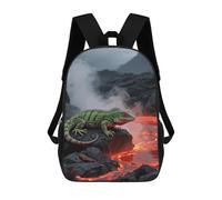 LLUTSNTH Lizard by Magma Lake 17 Inch Laptop Backpack for Men Women Travel Daypack with Pockets Work Bag for Office