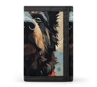 LLUTSNTH Lizards And Plants Trifold Wallet for Men - Slim 8 Card Slots, Zipper Coin Purse Money Clip, Cash Compartment, Swimming Dog, One Size, Modern