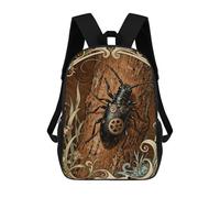 LLUTSNTH Longhorn Beetle Bark 17 Inch Laptop Backpack for Men Women Travel Daypack with Pockets Work Bag for Office