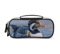 LLUTSNTH Loon Nature Birds Pencil Case - Large Capacity Pencil Pouch Aesthetic Makeup Bag with Zipper Leather And Handle Design Pen Bag for Stationery, Art Supplies, Travel Essentials
