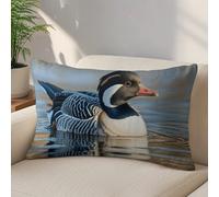 LLUTSNTH Loon Nature Birds Throw Pillow Covers 12 "x20 Decorative Lumbar Pillowcase with Hidden Zipper Pillow Case Soft Cushion Cover for Couch Bedroom Living Room