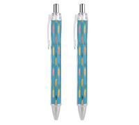 LLUTSNTH Lots of Pineapples Ballpoint Pens Black Medium Point 0.55mm Ball Point Pen Retractable Office Pens with Super Soft Grip Writing Ink Pen for Men Women 2 PCS