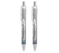LLUTSNTH Love Swan And Heart Shape Ballpoint Pens Black Medium Point 0.55mm Ball Point Pen Retractable Office Pens with Super Soft Grip Writing Ink Pen for Men Women 2 PCS