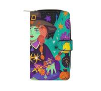 LLUTSNTH Magic Witch Witchcraft Bohemian Travel Wallet Slim Leather Wallets Clutch Organizer Purse Coin Pocket for Men Women