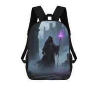 LLUTSNTH Magician in Castle Ruins 17 Inch Laptop Backpack for Men Women Travel Daypack with Pockets Work Bag for Office