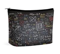 LLUTSNTH Makeup Bags Large Capacity Cosmetic Bags for Women Mathematics And Physics Open Flat Toiletry Bag Waterproof Makeup Pouch Portable Cosmetic Organizer Makeups Train for Travel Gift