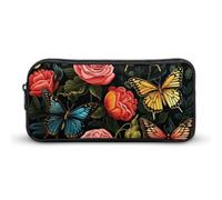 LLUTSNTH Many Beautiful Butterflies Pencil Case - Large Capacity Pencil Pouch Aesthetic Makeup Bag with Zipper for Stationery, Art Supplies, Travel Essentials