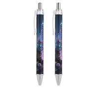 LLUTSNTH Mechanical Cat Ballpoint Pens Black Medium Point 0.55mm Ball Point Pen Retractable Office Pens with Super Soft Grip Writing Ink Pen for Men Women 2 PCS