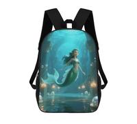 LLUTSNTH Mermaid in Underwater Palace 17 Inch Laptop Backpack for Men Women Travel Daypack with Pockets Work Bag for Office