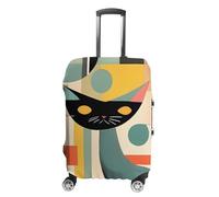 LLUTSNTH Mid-Century Modern Art Cat Suitcase Covers Luggage Protector - Travel Elastic Baggage Case Protective, Washable Anti-scratch Large Suit Case Cover for Suitcases Fits 19-32 Inch Luggages