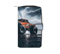 LLUTSNTH Monster Truck Black Sky Roar Travel Wallet Slim Leather Wallets Clutch Organizer Purse Coin Pocket for Men Women