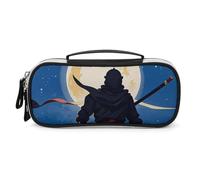 LLUTSNTH Moonlight Watercolor Style Ninja Pencil Case - Large Capacity Pencil Pouch Aesthetic Makeup Bag with Zipper Leather And Handle Design Pen Bag for Stationery, Art Supplies, Travel Essentials