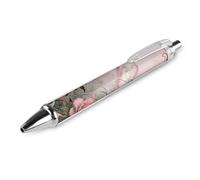 LLUTSNTH Moth Peony Cluster Ballpoint Pens Black Medium Point 0.55mm Ball Point Pen Retractable Office Pens with Super Soft Grip Writing Ink Pen for Men Women 1 PCS