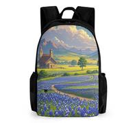 LLUTSNTH Mother Bear And Cubs Backpack with Pocket - 15.6-inch Laptop Sleeve Bag Casual Daypack for Work And Travel, Texas Bluebonnets Scenery, 42x30.5cm