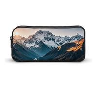 LLUTSNTH Mountain Compass Pencil Case - Large Capacity Pencil Pouch Aesthetic Makeup Bag with Zipper for Stationery, Art Supplies, Travel Essentials