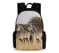 LLUTSNTH Music Notes Print Backpack with Pocket - 15.6-inch Laptop Sleeve Bag Casual Daypack for Work And Travel, Zebras on South Africa, 42x30.5cm, Daypack Backpacks