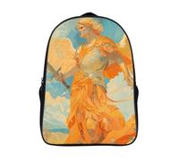 LLUTSNTH Music Notes Print Laptop Backpack for Men & Women Travel Daypack with Pockets, Work Bag for Office 16 In, Angel Holding Sword, 40x28x16cm, Daypack Backpacks