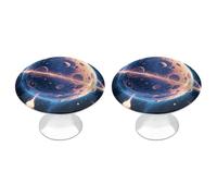 LLUTSNTH Mysterious Planet Cabinet Knobs 2 Pack Drawer Pulls Stainless Steel Dresser Knobs Rustic Decorative Cabinet Pull Easy Install Wardrobes Handle with Screws Door Handles Furniture Hardware