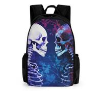 LLUTSNTH National Flag with Bald Eagle Backpack with Pocket - 15.6-inch Laptop Sleeve Bag Casual Daypack for Work And Travel, Staring at the Skeleton, 42x30.5cm, Daypack Backpacks