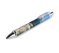 LLUTSNTH Natural Mountain View Ballpoint Pens Black Medium Point 0.55mm Ball Point Pen Retractable Office Pens with Super Soft Grip Writing Ink Pen for Men Women 1 PCS