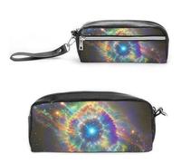 LLUTSNTH Nebula Galaxy Pencil Case - Large Capacity Pen Pouch Aesthetic Makeup Bag with Zipper Leather Pencil Bag for Stationery, Art Supplies, Travel Essentials