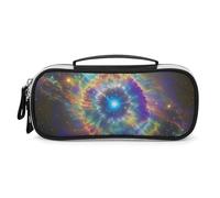 LLUTSNTH Nebula Galaxy Pencil Case - Large Capacity Pencil Pouch Aesthetic Makeup Bag with Zipper Leather And Handle Design Pen Bag for Stationery, Art Supplies, Travel Essentials