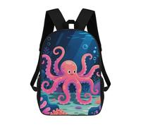 LLUTSNTH Octopus on The Seabed 17 Inch Laptop Backpack for Men Women Travel Daypack with Pockets Work Bag for Office