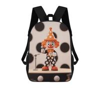 LLUTSNTH Orange - Dotted Clown 17 Inch Laptop Backpack for Men Women Travel Daypack with Pockets Work Bag for Office