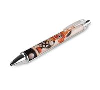 LLUTSNTH Orange - Dotted Clown Ballpoint Pens Black Medium Point 0.55mm Ball Point Pen Retractable Office Pens with Super Soft Grip Writing Ink Pen for Men Women 1 PCS