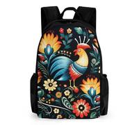 LLUTSNTH Orangutan Taking Photo Backpack with Pocket - 15.6-inch Laptop Sleeve Bag Casual Daypack for Work And Travel, Polish Folk Art Pattern, 42x30.5cm