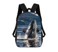 LLUTSNTH Orca Killer Whale 17 Inch Laptop Backpack for Men Women Travel Daypack with Pockets Work Bag for Office