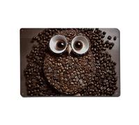 LLUTSNTH Outdoor Metal Wall Decorations Rustic Wall Art Hanging Walls Painting Coffee Bean Owl Aluminum Retro Tin Sign Metal Signs Decor for Yard Backyard Patio Porch Decor