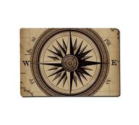 LLUTSNTH Outdoor Metal Wall Decorations Rustic Wall Art Hanging Walls Painting Compass Wind Road Map Aluminum Retro Tin Sign Metal Signs Decor for Yard Backyard Patio Porch Decor