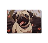 LLUTSNTH Outdoor Metal Wall Decorations Rustic Wall Art Hanging Walls Painting Cute Pug Aluminum Retro Tin Sign Metal Signs Decor for Yard Backyard Patio Porch Decor