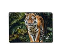 LLUTSNTH Outdoor Metal Wall Decorations Rustic Wall Art Hanging Walls Painting Tiger on A Boulder in The Jungle Aluminum Retro Tin Sign Metal Signs Decor for Yard Backyard Patio Porch Decor