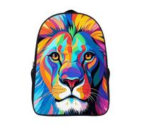LLUTSNTH Owl Spring Flowers Turquoise Laptop Backpack for Men & Women Travel Daypack with Pockets, Work Bag for Office 16 In, Colorful Lion, 40x28x16cm