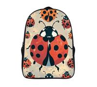 LLUTSNTH Owl Spring Flowers Turquoise Laptop Backpack for Men & Women Travel Daypack with Pockets, Work Bag for Office 16 In, Ladybugs Pattern Infinite Speckled, 40x28x16cm, Daypack Backpacks