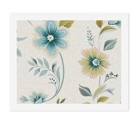 LLUTSNTH Paint by Numbers Kits for Adults, DIY Beginners Paint by Number Kits on Canvas, Blue And Green Flowers Digital Oil Number Painting, Easy Canvas Art Print Kit for Home Decor Gift 40x50cm