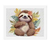 LLUTSNTH Paint by Numbers Kits for Adults, DIY Beginners Paint by Number Kits on Canvas, Cute Sloth Leaves Digital Oil Number Painting, Easy Canvas Art Print Kit for Home Decor Gift 30x40cm