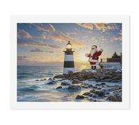 LLUTSNTH Paint by Numbers Kits for Adults, DIY Beginners Paint by Number Kits on Canvas, Santa Claus Lighthouse Digital Oil Number Painting, Easy Canvas Art Print Kit for Home Decor Gift 30x40cm