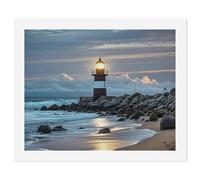 LLUTSNTH Paint by Numbers Kits for Adults, DIY Beginners Paint by Number Kits on Canvas, Sea Lighthouse Digital Oil Number Painting, Easy Canvas Art Print Kit for Home Decor Gift 40x50cm