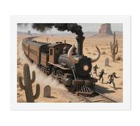 LLUTSNTH Paint by Numbers Kits for Adults, DIY Beginners Paint by Number Kits on Canvas, Steam Train in The Desert Digital Oil Number Painting, Easy Canvas Art Print Kit for Home Decor Gift 30x40cm